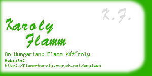 karoly flamm business card